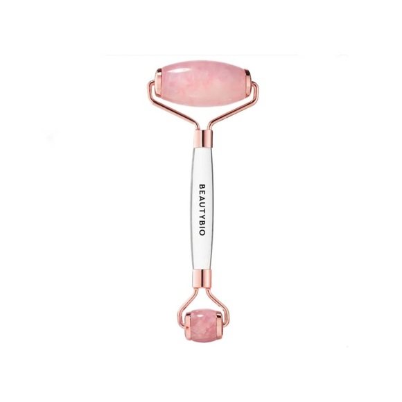 NEW Beauty bio Contouring + de-puffing rose quartz roller - Picture 1 of 4